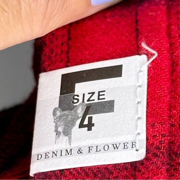 NWT Denim & Flower Ricky Singh Boys Red and Black Buffalo Plaid Flannel Shirt 4 - Picture 7 of 10